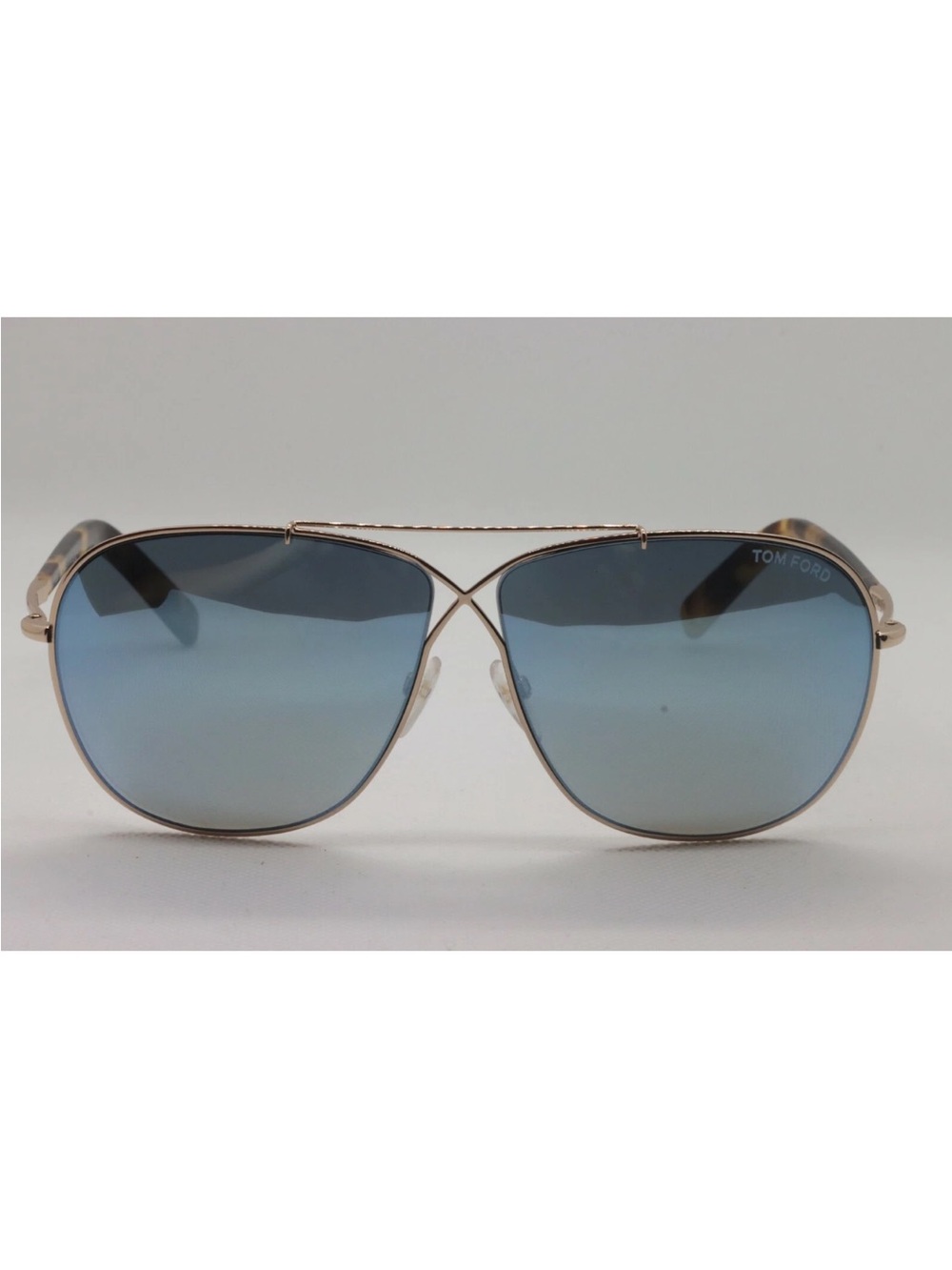 Tom Ford Gold Frame April TF 393 Sunglasses with Blue Gradient Lenses New in Box